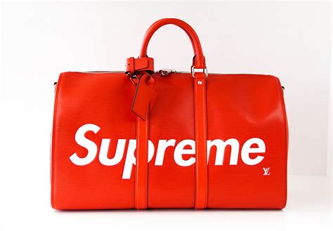 supreme x lv duffle price|red epi bandouliere duffle.